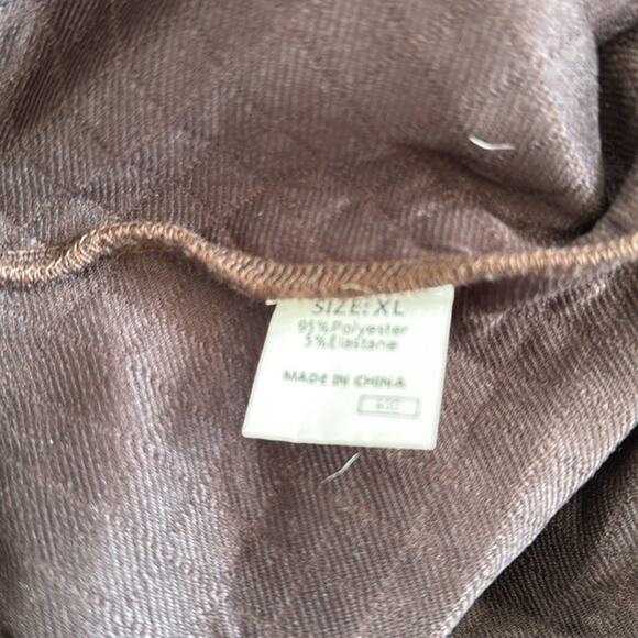 Brown Quilted Women's Pullover Plaid Long Sleeves sz XL - Picture 3 of 5